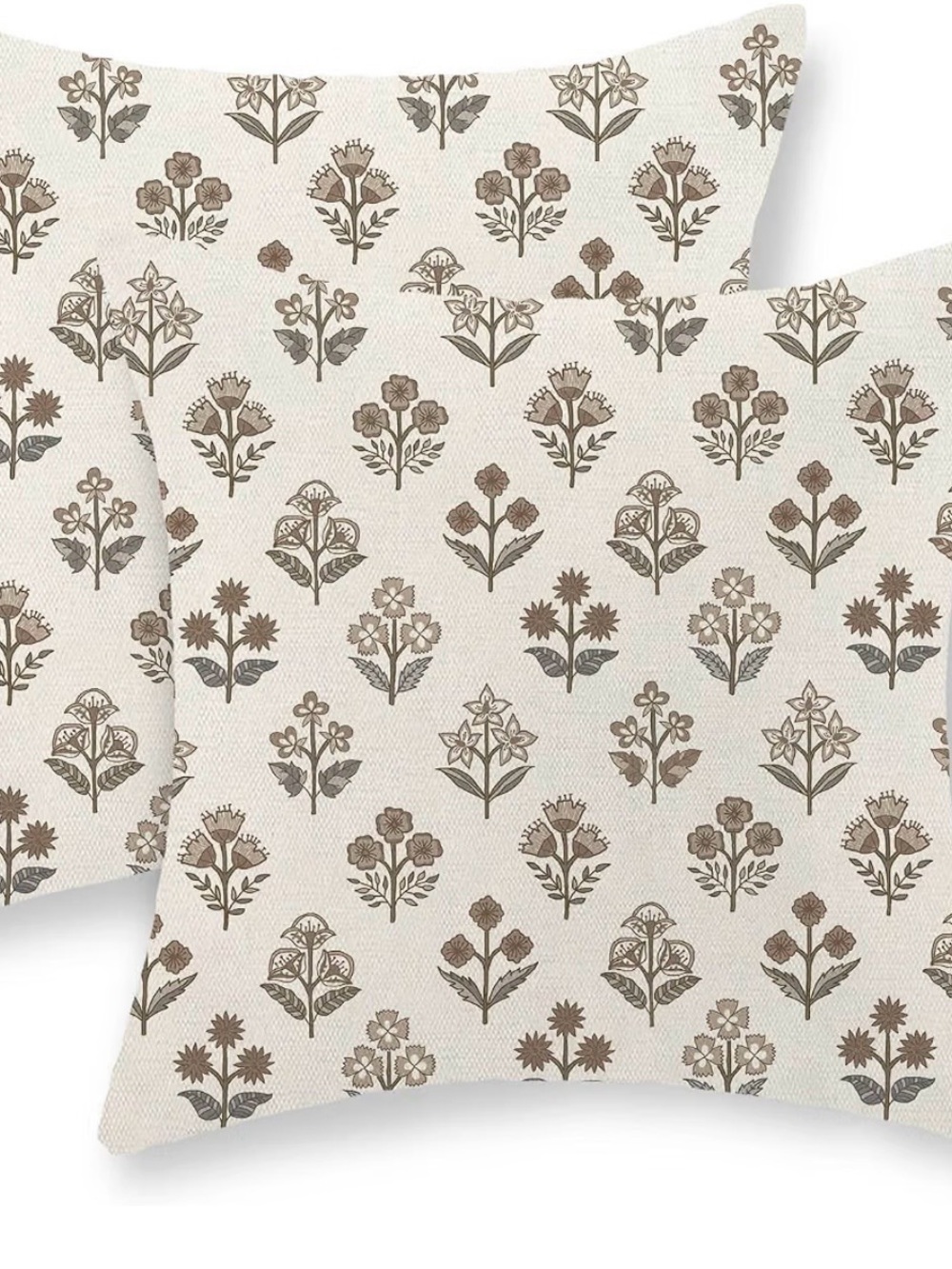 Two 18x18 farmhouse pillowcases